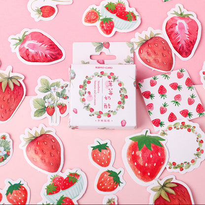45pcs Strawberry Boxed DIY Stickers Planner Envelope Sealing Scrapbook Stickers