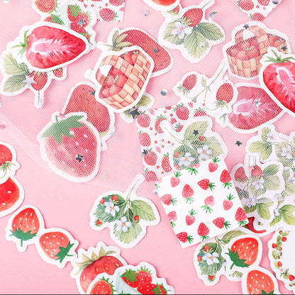 45pcs Strawberry Boxed DIY Stickers Planner Envelope Sealing Scrapbook Stickers