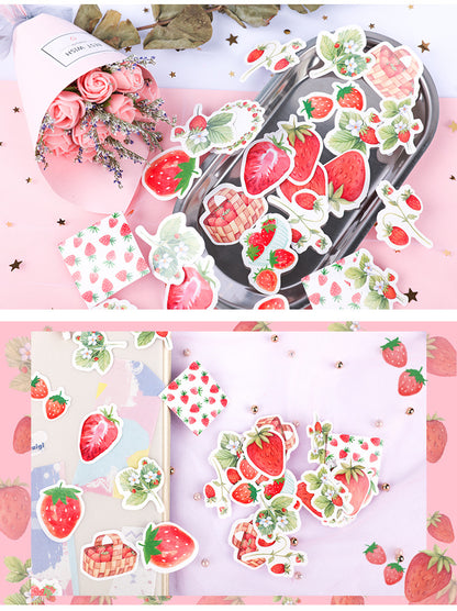 45pcs Strawberry Boxed DIY Stickers Planner Envelope Sealing Scrapbook Stickers