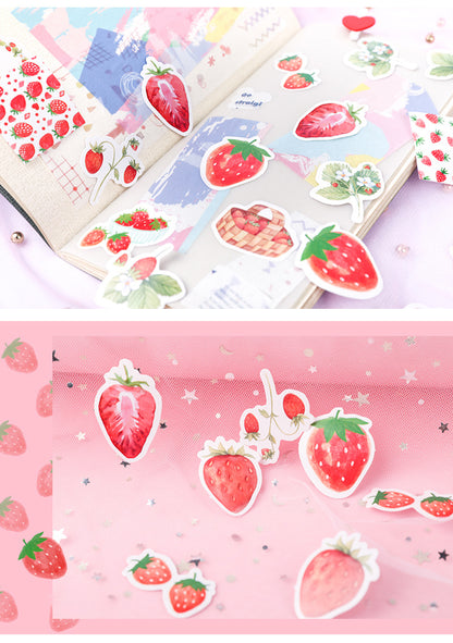 45pcs Strawberry Boxed DIY Stickers Planner Envelope Sealing Scrapbook Stickers