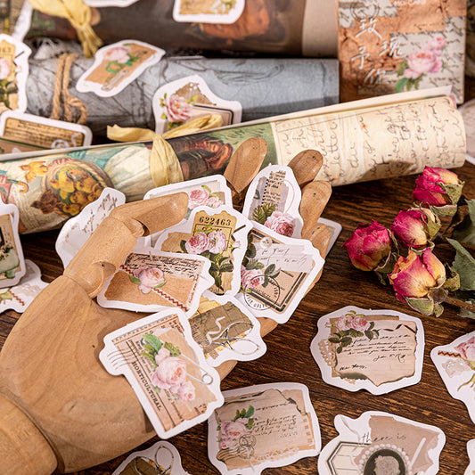 46pcs Romantic Roses DIY Decorative Boxed Stickers Sealing Stickers