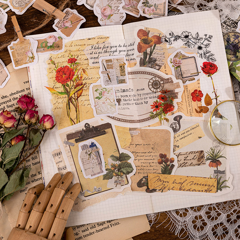 46pcs Romantic Roses DIY Decorative Boxed Stickers Sealing Stickers