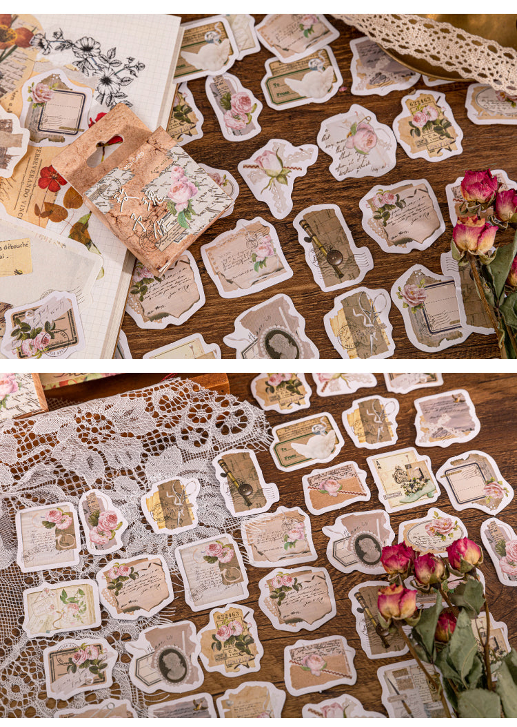 46pcs Romantic Roses DIY Decorative Boxed Stickers Sealing Stickers