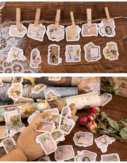 46pcs Romantic Roses DIY Decorative Boxed Stickers Sealing Stickers