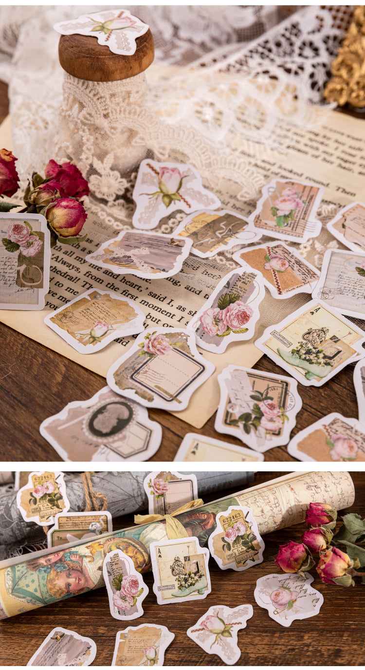 46pcs Romantic Roses DIY Decorative Boxed Stickers Sealing Stickers