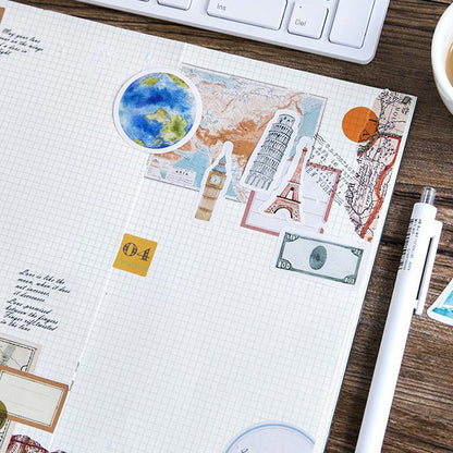46pcs Travel The World DIY Decorative Journal Envelope Seals Scrapbook Stickers