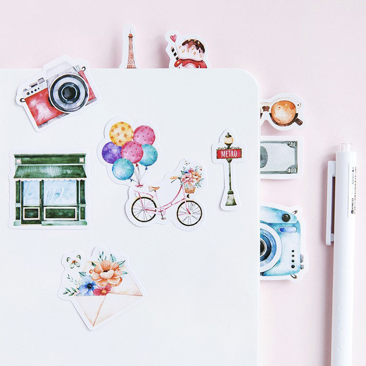 46pcs Travel The World DIY Decorative Journal Envelope Seals Scrapbook Stickers