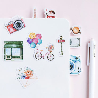 46pcs Travel The World DIY Decorative Journal Envelope Seals Scrapbook Stickers