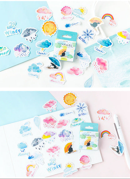 46pcs Weather DIY Decorative Scrapbook Stickers