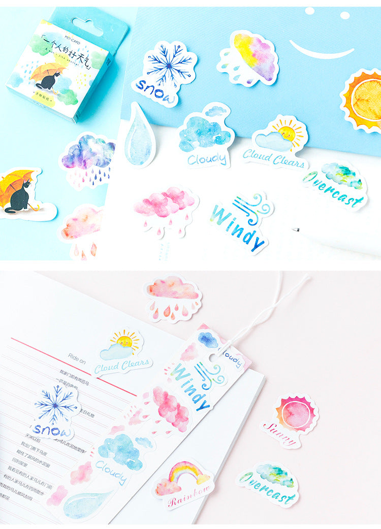 46pcs Weather DIY Decorative Scrapbook Stickers