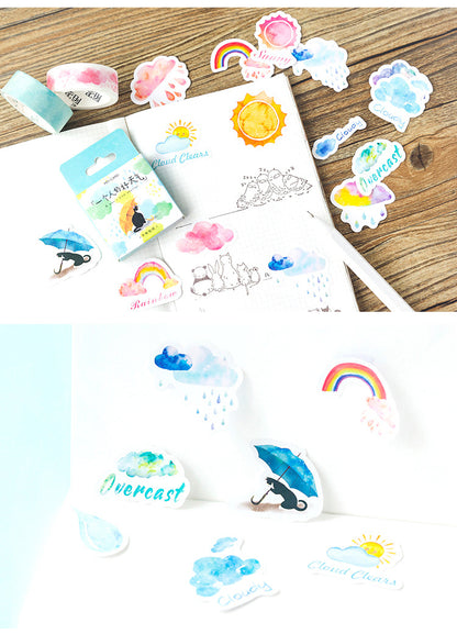 46pcs Weather DIY Decorative Scrapbook Stickers