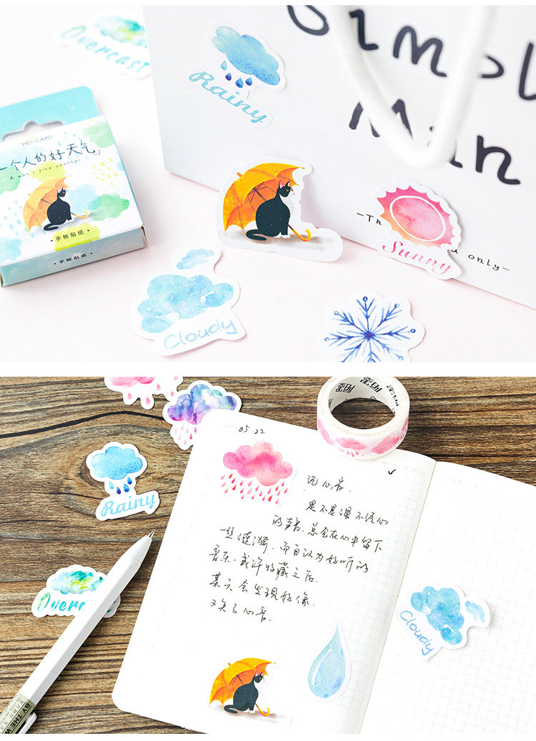 46pcs Weather DIY Decorative Scrapbook Stickers