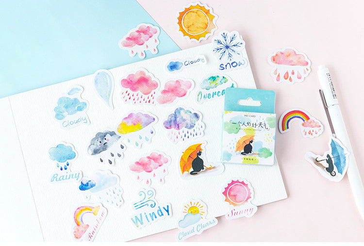46pcs Weather DIY Decorative Scrapbook Stickers