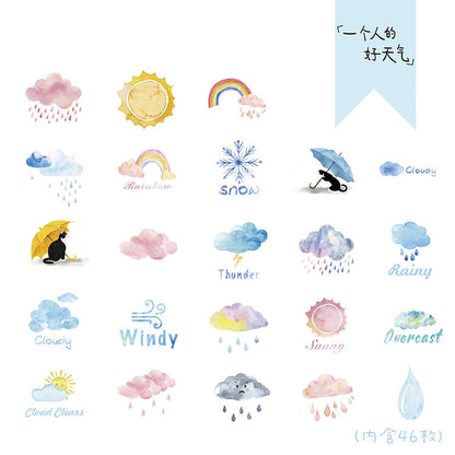 46pcs Weather DIY Decorative Scrapbook Stickers