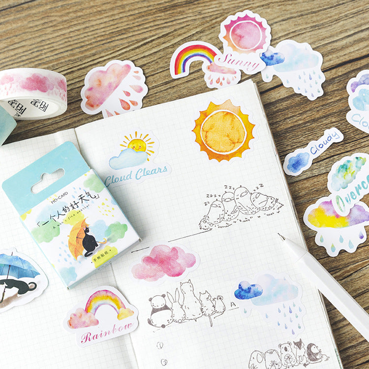46pcs Weather DIY Decorative Scrapbook Stickers
