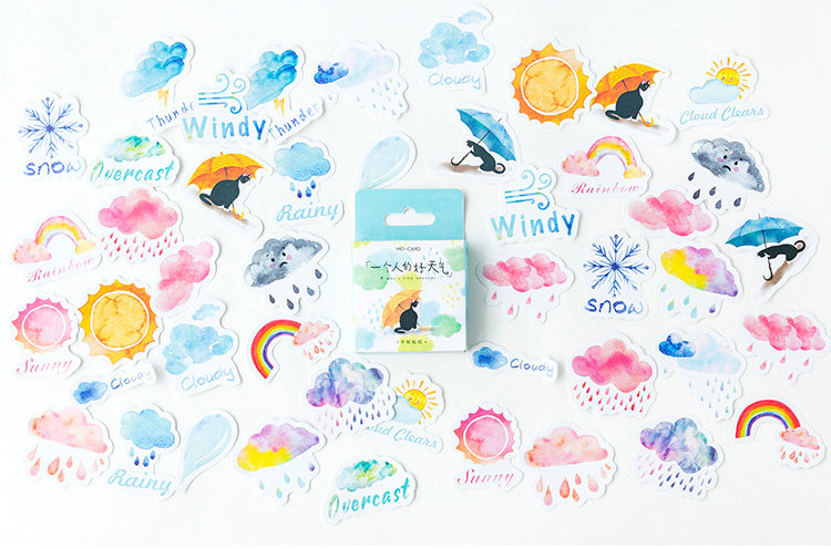 46pcs Weather DIY Decorative Scrapbook Stickers