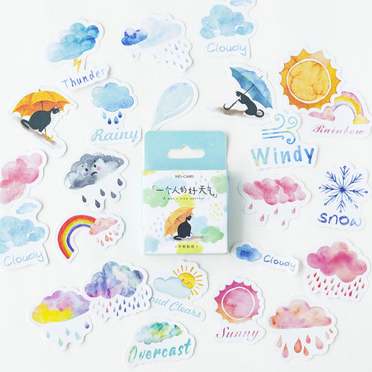 46pcs Weather DIY Decorative Scrapbook Stickers