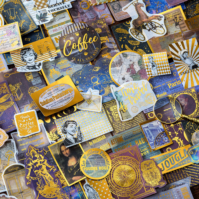 60pcs Gold Foil Renaissance Large DIY Stickers