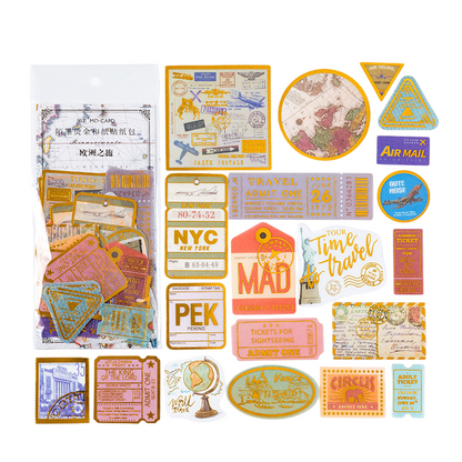 60pcs Gold Foil Renaissance Large DIY Stickers