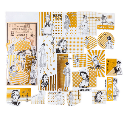 60pcs Gold Foil Renaissance Large DIY Stickers