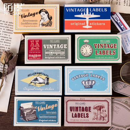 60pcs Retro Matchbox Writable Stickers