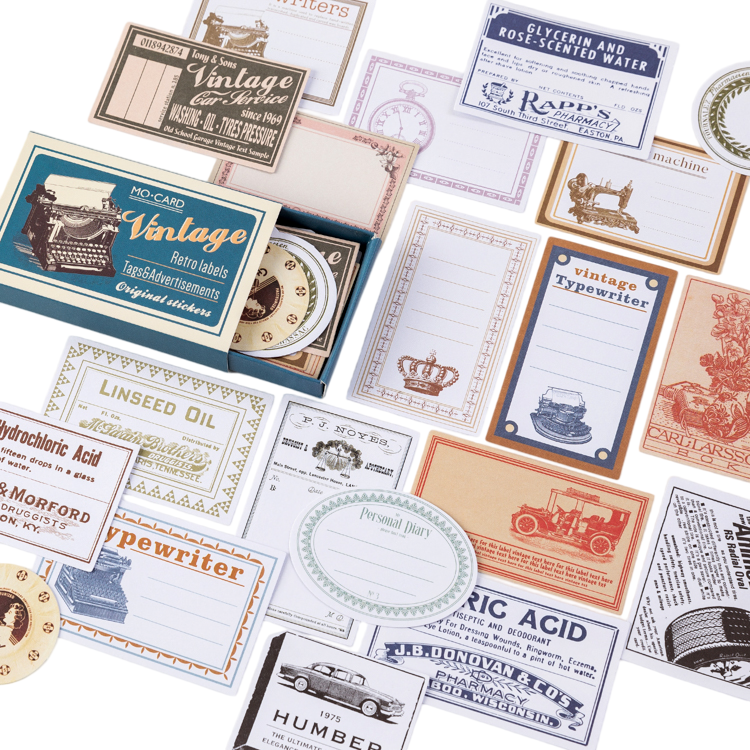 60pcs Retro Matchbox Writable Stickers