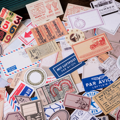 60pcs Retro Matchbox Writable Stickers