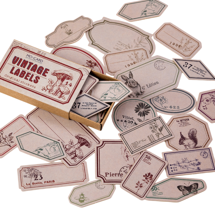60pcs Retro Matchbox Writable Stickers