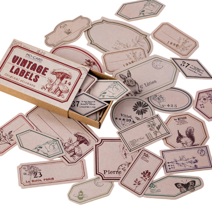 60pcs Retro Matchbox Writable Stickers