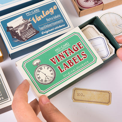 60pcs Retro Matchbox Writable Stickers