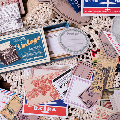60pcs Retro Matchbox Writable Stickers