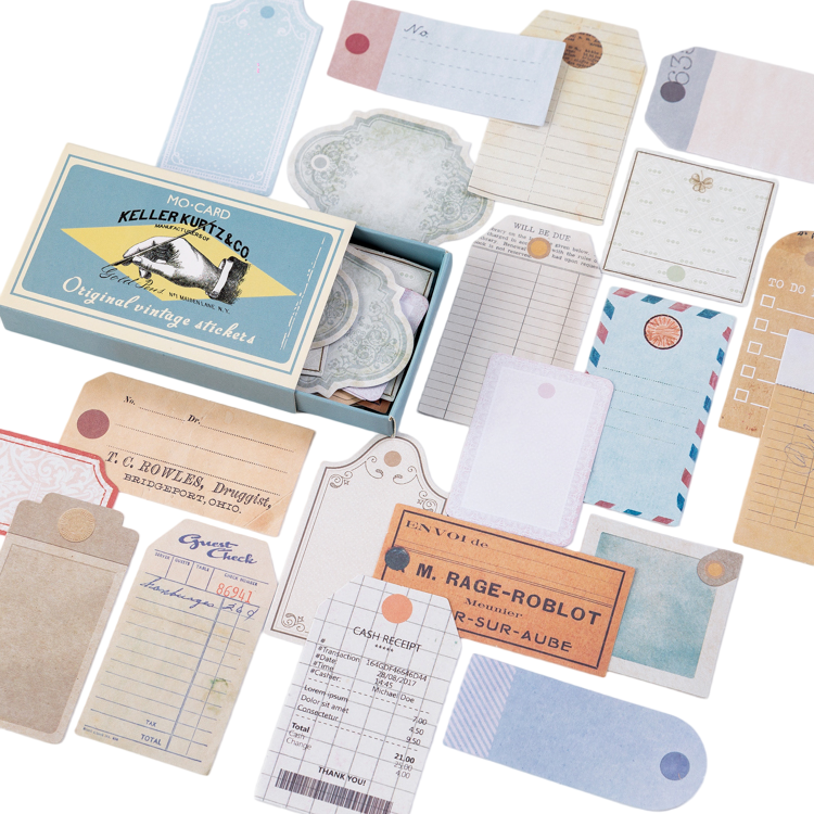 60pcs Retro Matchbox Writable Stickers