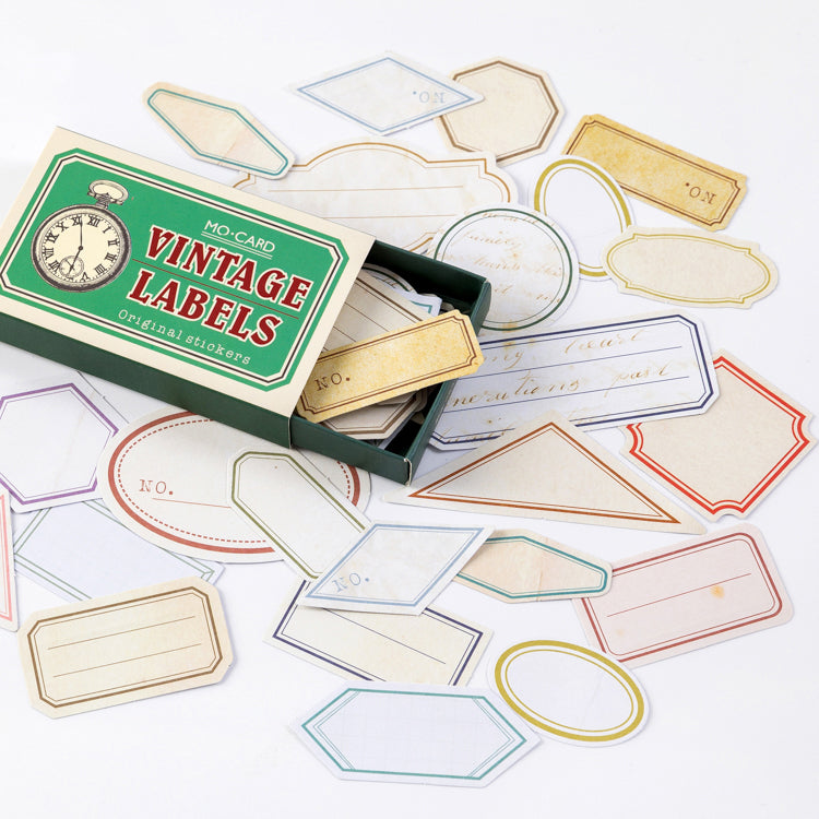 60pcs Retro Matchbox Writable Stickers