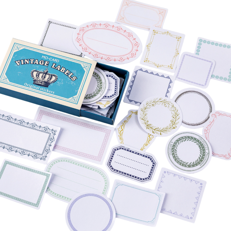 60pcs Retro Matchbox Writable Stickers