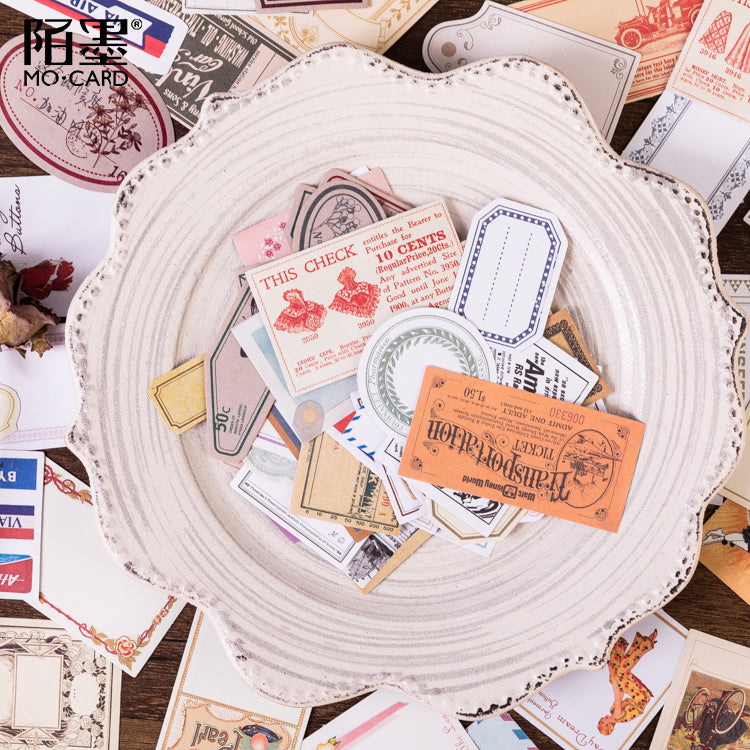 60pcs Retro Matchbox Writable Stickers
