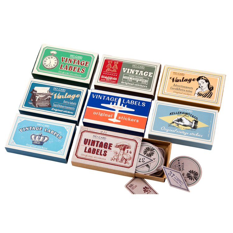 60pcs Retro Matchbox Writable Stickers