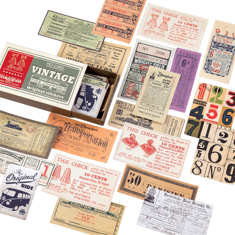 60pcs Retro Matchbox Writable Stickers
