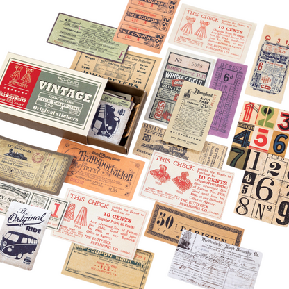 60pcs Retro Matchbox Writable Stickers