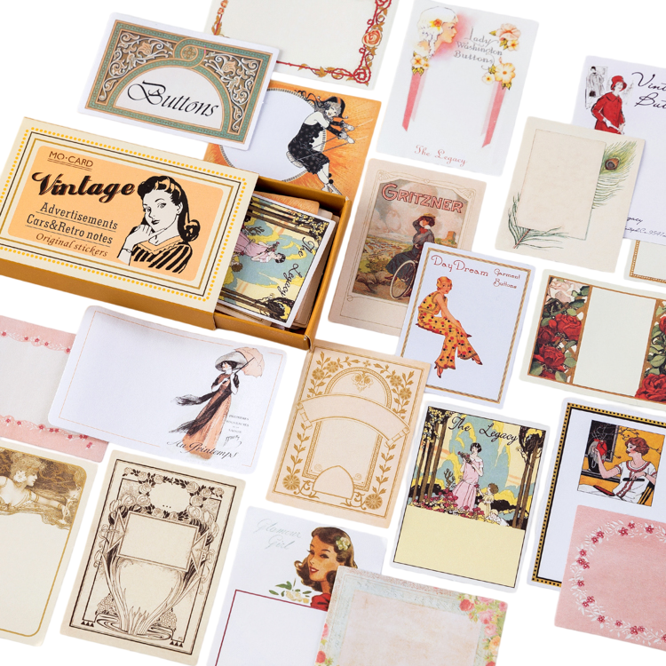 60pcs Retro Matchbox Writable Stickers