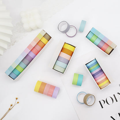 6 Rolls / 12 Rolls Macaron Solid Color DIY Washi Tapes