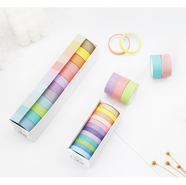 6 Rolls / 12 Rolls Macaron Solid Color DIY Washi Tapes