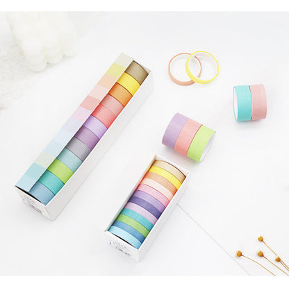6 Rolls / 12 Rolls Macaron Solid Color DIY Washi Tapes