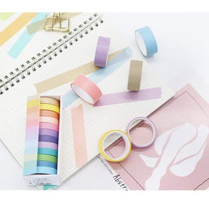 6 Rolls / 12 Rolls Macaron Solid Color DIY Washi Tapes