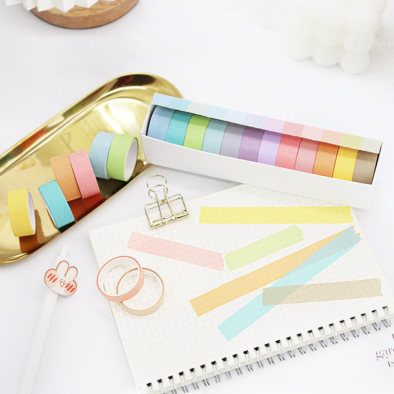 6 Rolls / 12 Rolls Macaron Solid Color DIY Washi Tapes