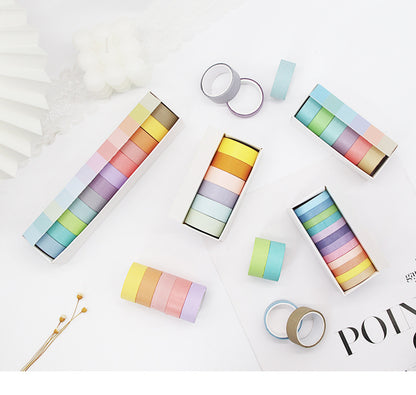 6 Rolls / 12 Rolls Macaron Solid Color DIY Washi Tapes