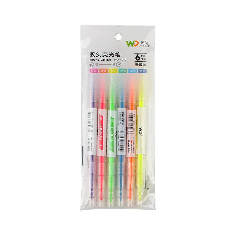 6pcs Dual-Tip Highlighter Marker
