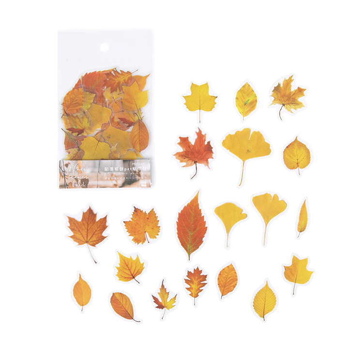 40pcs Botanical Leaves Flower Mushroom Ribbon DIY Decorative PET Stickers