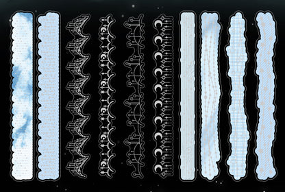 20pcs Laser Silver Stamping Starlight Long Strip Waterproof PET Stickers