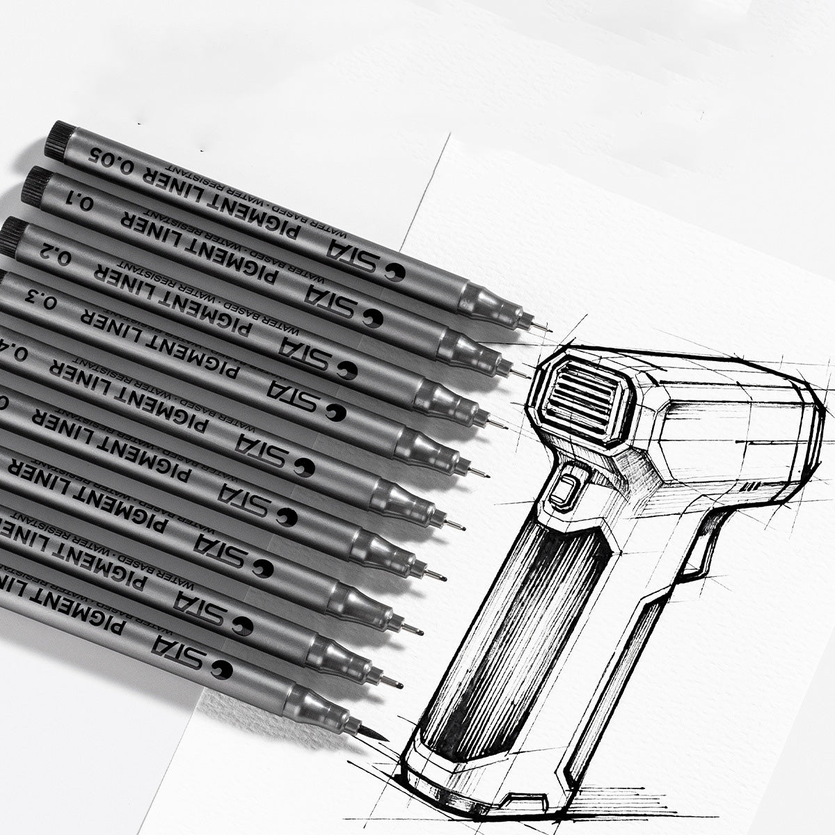 9pcs Professional Micro-Nib Fineliner Drawing Pens