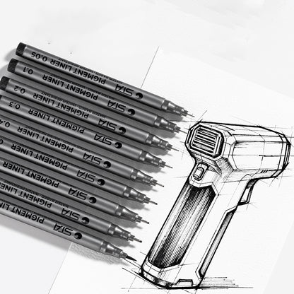 9pcs Professional Micro-Nib Fineliner Drawing Pens